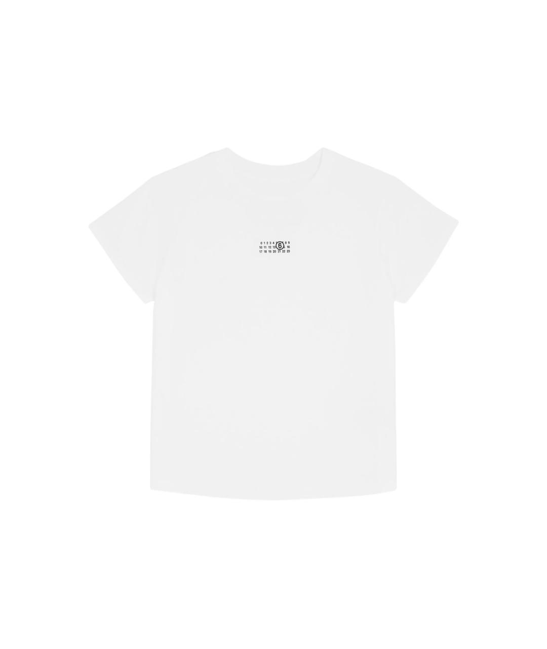 MM6 MAISON MARGIELA Белая хлопковая футболка, фото 1