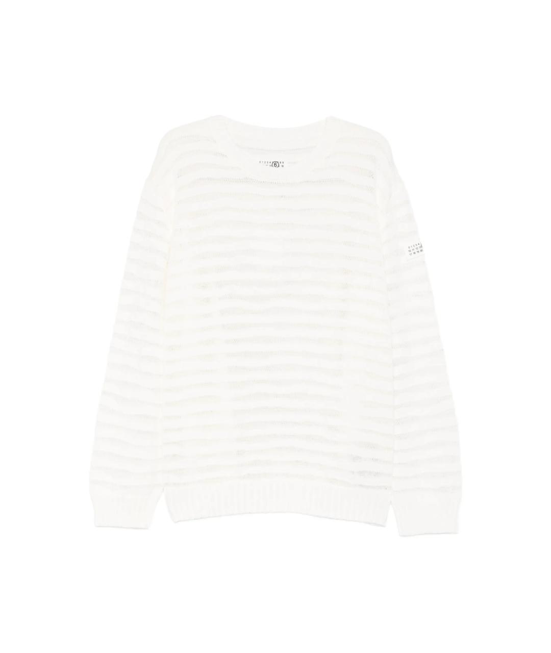 MM6 MAISON MARGIELA Белый хлопковый джемпер / свитер, фото 1