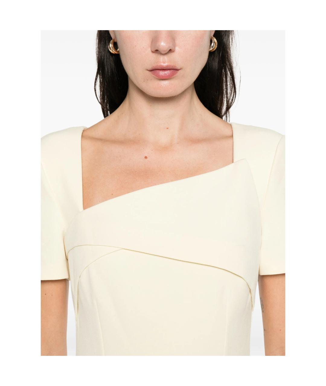 ROLAND MOURET Желтое полиэстеровое повседневное платье, фото 5