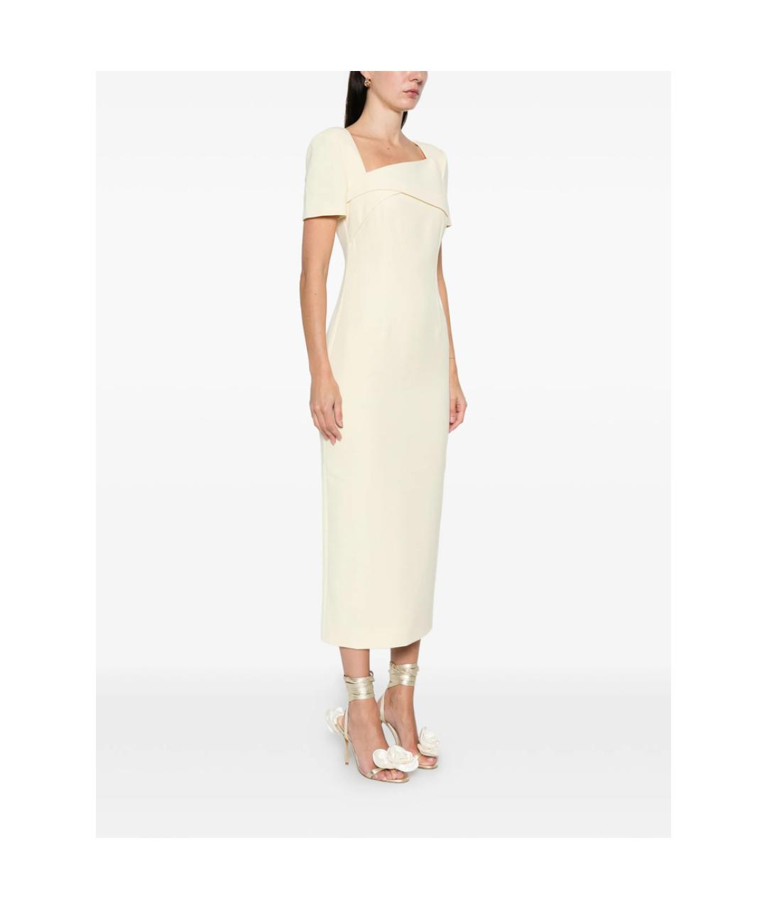 ROLAND MOURET Желтое полиэстеровое повседневное платье, фото 2