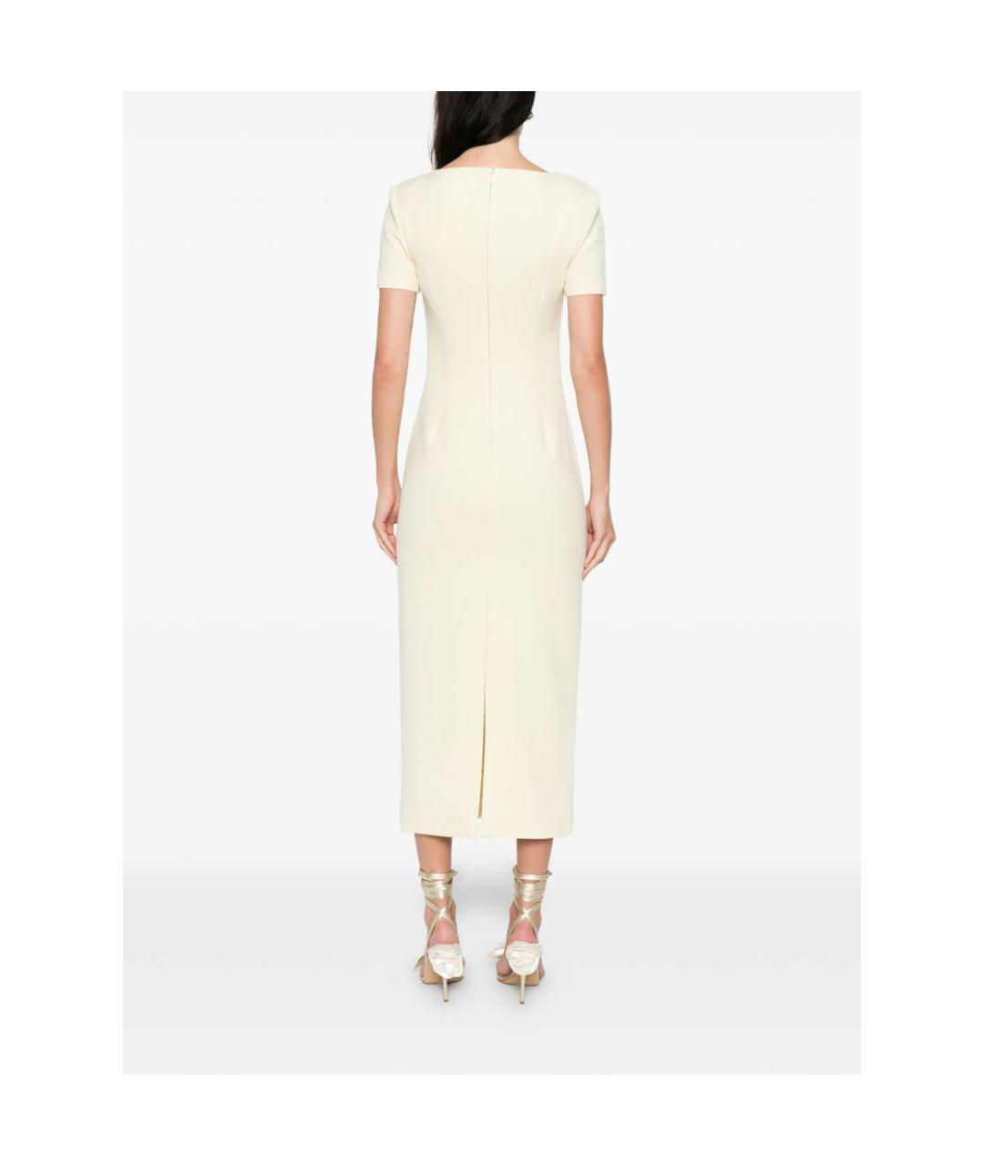 ROLAND MOURET Желтое полиэстеровое повседневное платье, фото 3