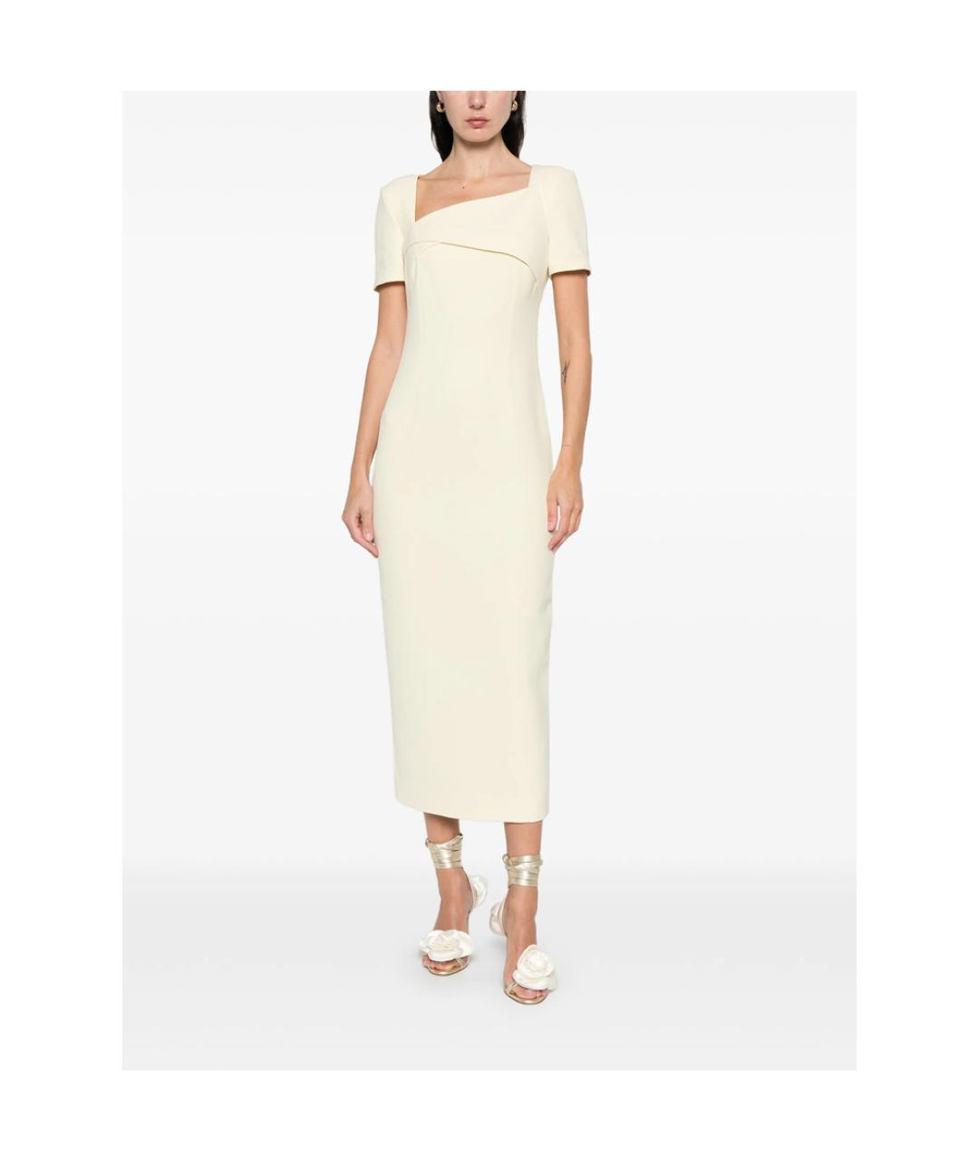 ROLAND MOURET Желтое полиэстеровое повседневное платье, фото 4