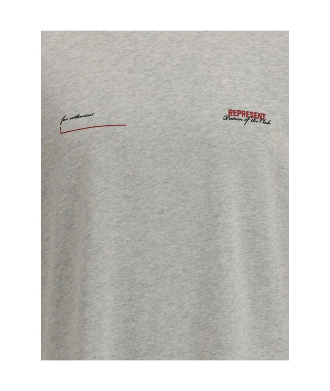 REPRESENT Серая хлопковая футболка, фото 2