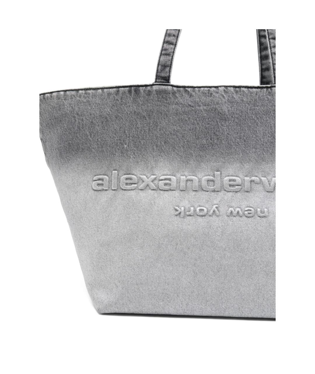 ALEXANDER WANG Серая тканевая сумка тоут, фото 2