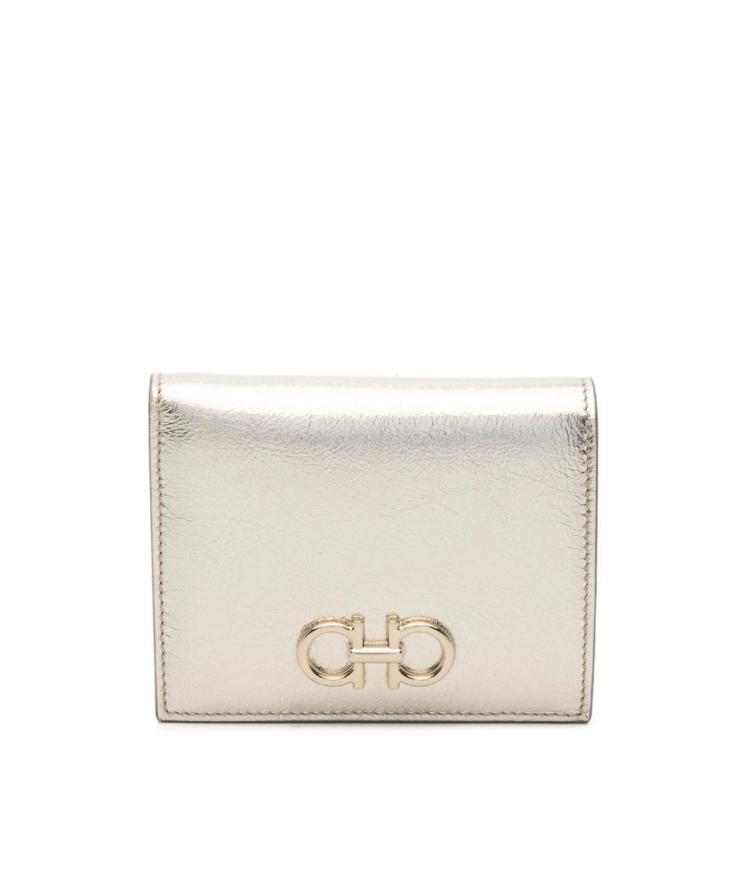 FERRAGAMO Золотой кожаный кошелек, фото 1