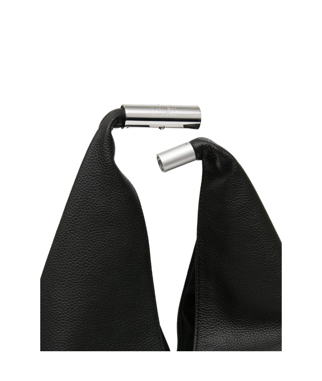 MM6 MAISON MARGIELA Черная кожаная сумка тоут, фото 2