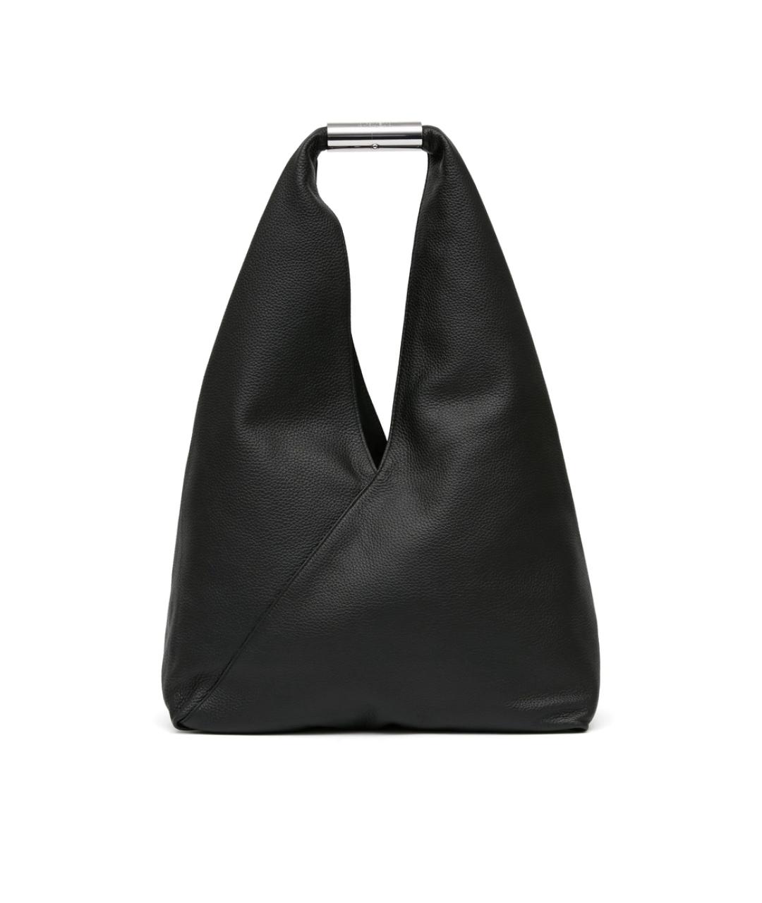 MM6 MAISON MARGIELA Черная кожаная сумка тоут, фото 1
