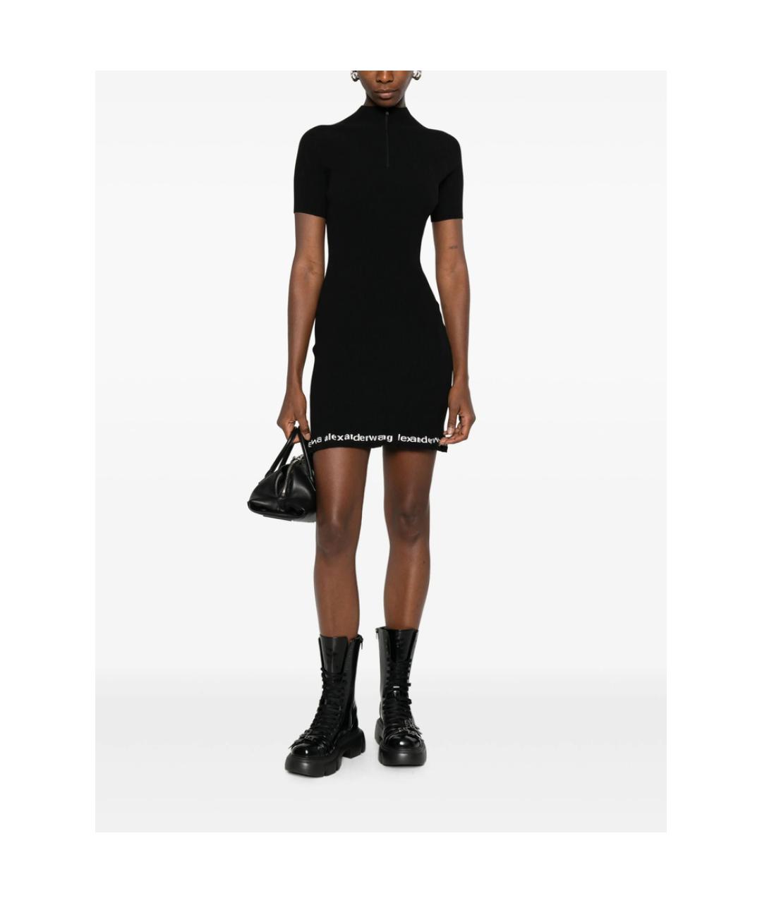 ALEXANDER WANG Черное полиамидовое повседневное платье, фото 5