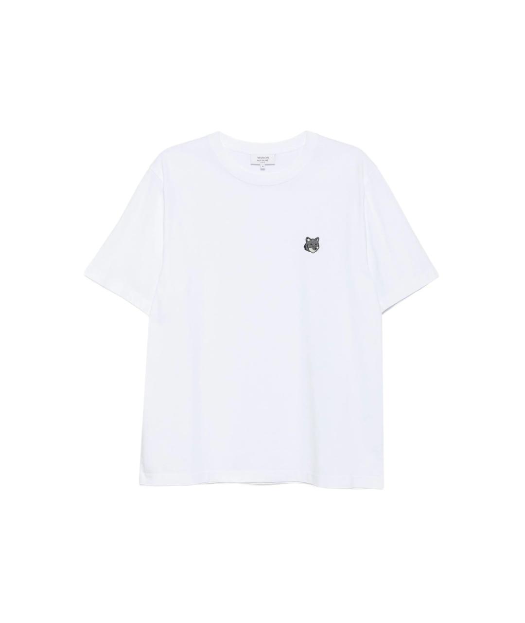 MAISON KITSUNE Белая хлопковая футболка, фото 1