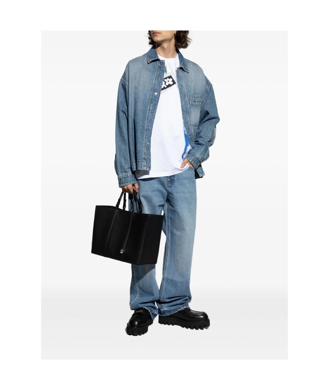 JACQUEMUS Синие хлопковые прямые джинсы, фото 4