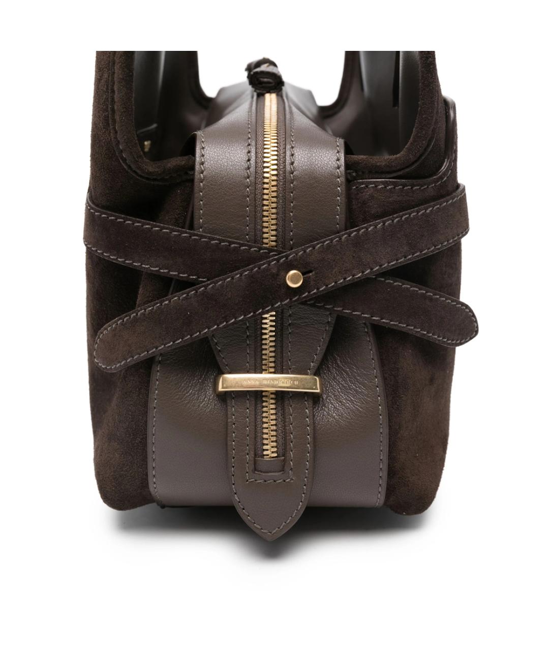 ANYA HINDMARCH Коричневая замшевая сумка тоут, фото 5