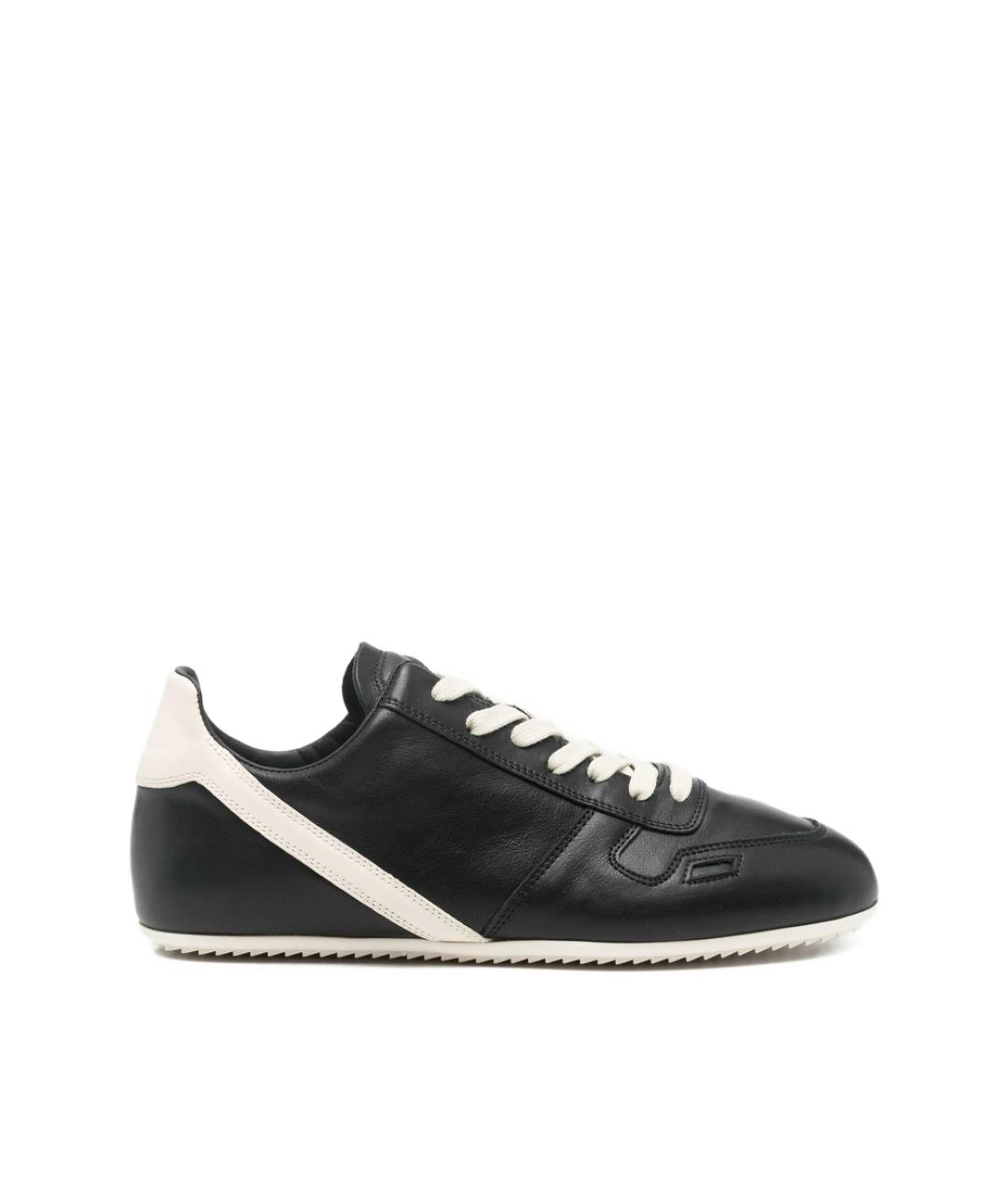 RICK OWENS Черные кожаные кроссовки, фото 1