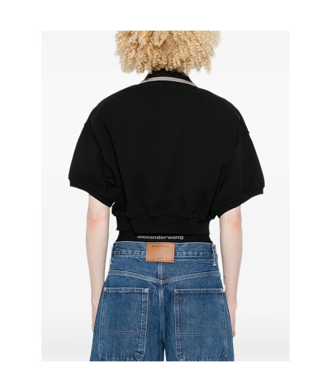 ALEXANDER WANG Черная хлопковая футболка, фото 5