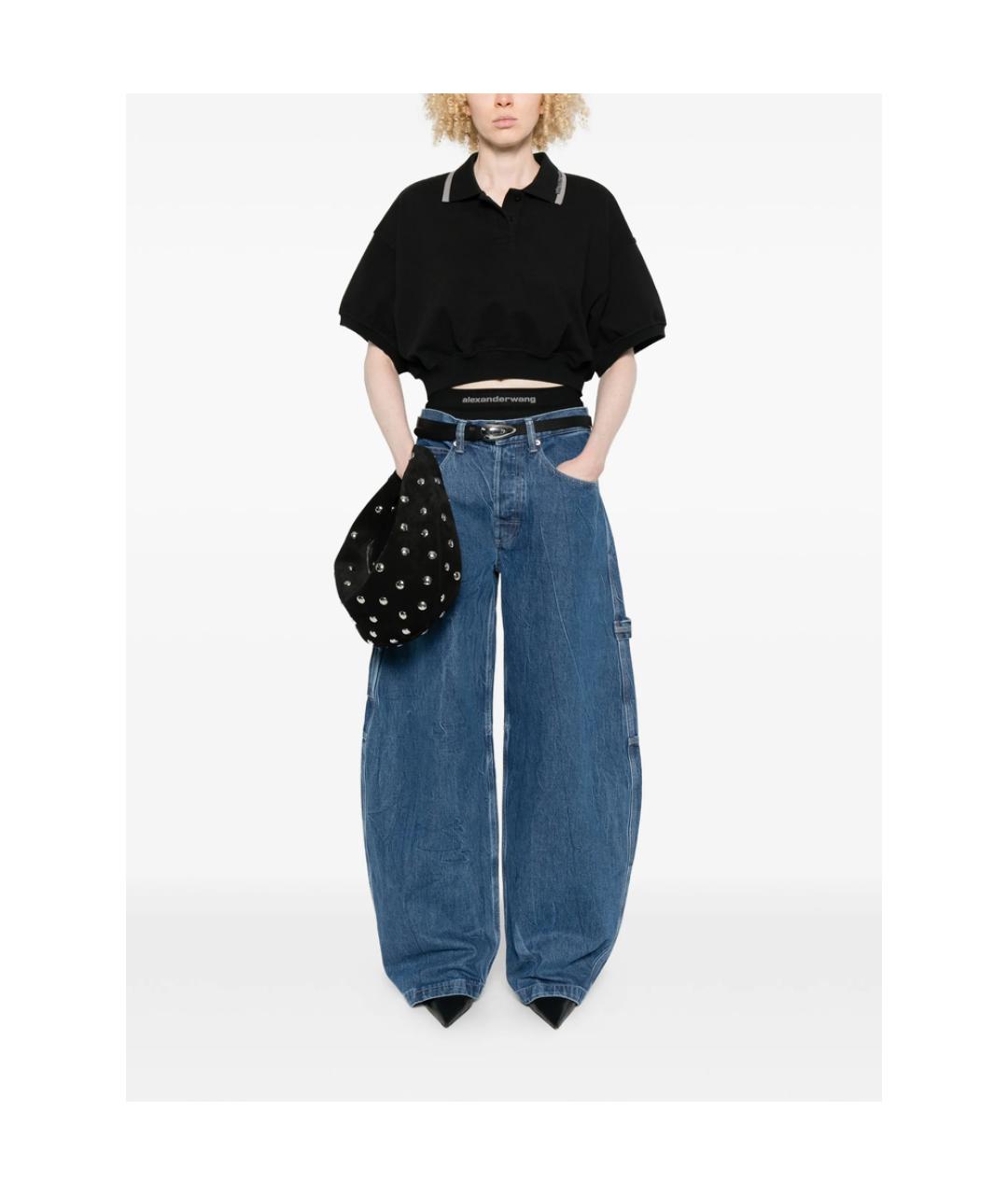 ALEXANDER WANG Черная хлопковая футболка, фото 4