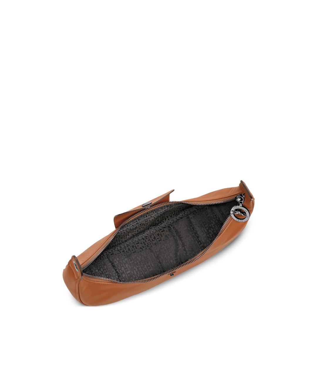 LONGCHAMP Коричневая кожаная сумка через плечо, фото 5