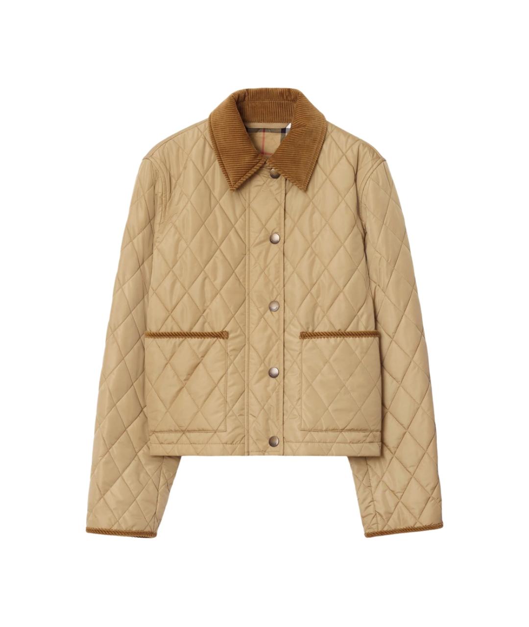 BURBERRY Бежевая полиэстеровая куртка, фото 3
