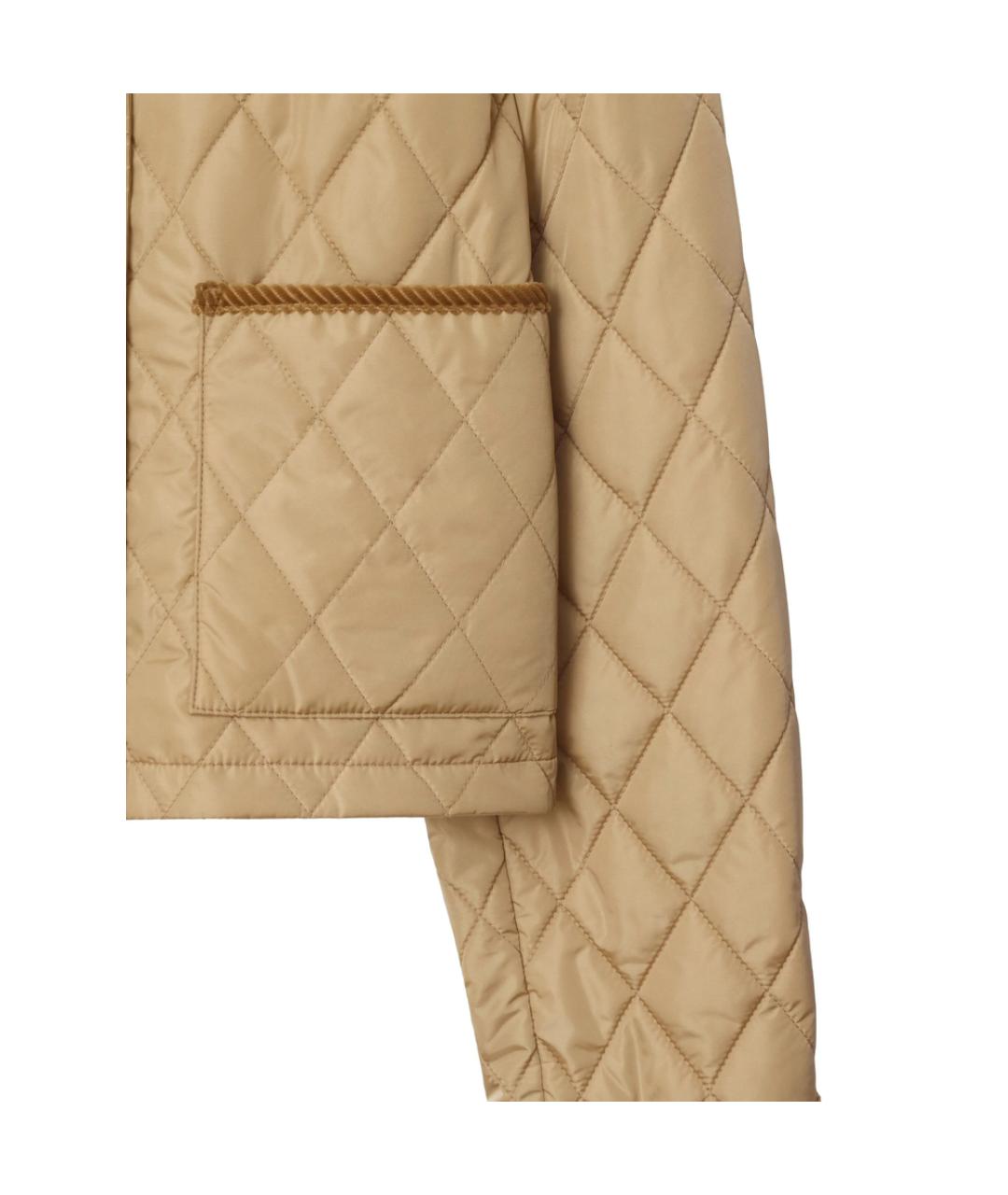BURBERRY Бежевая полиэстеровая куртка, фото 2