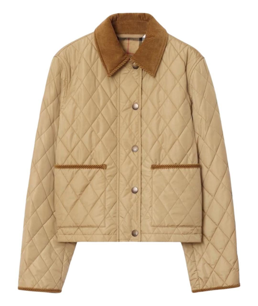 BURBERRY Бежевая полиэстеровая куртка, фото 1