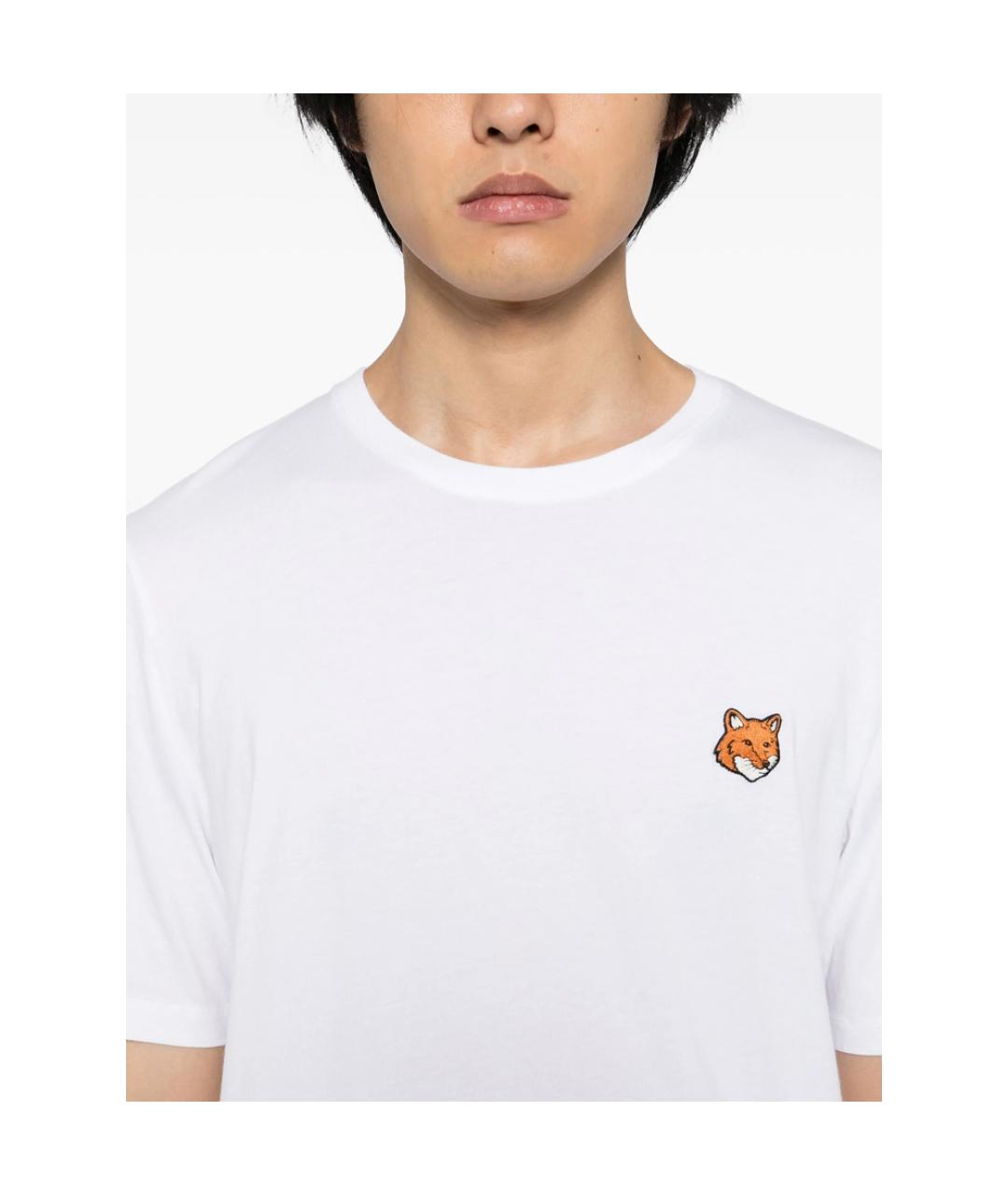 MAISON KITSUNE Белая хлопковая футболка, фото 2