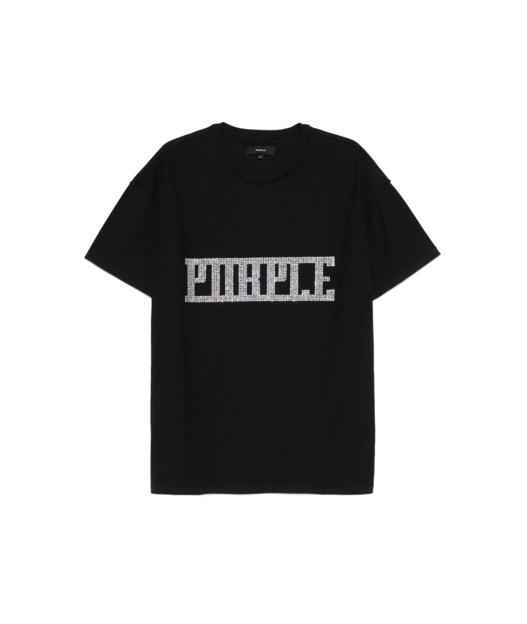 PURPLE Черная хлопковая футболка, фото 1