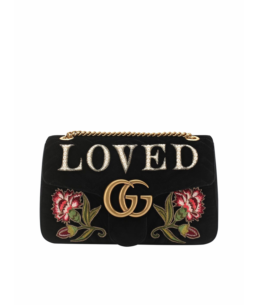 GUCCI Черная бархатная сумка тоут, фото 1