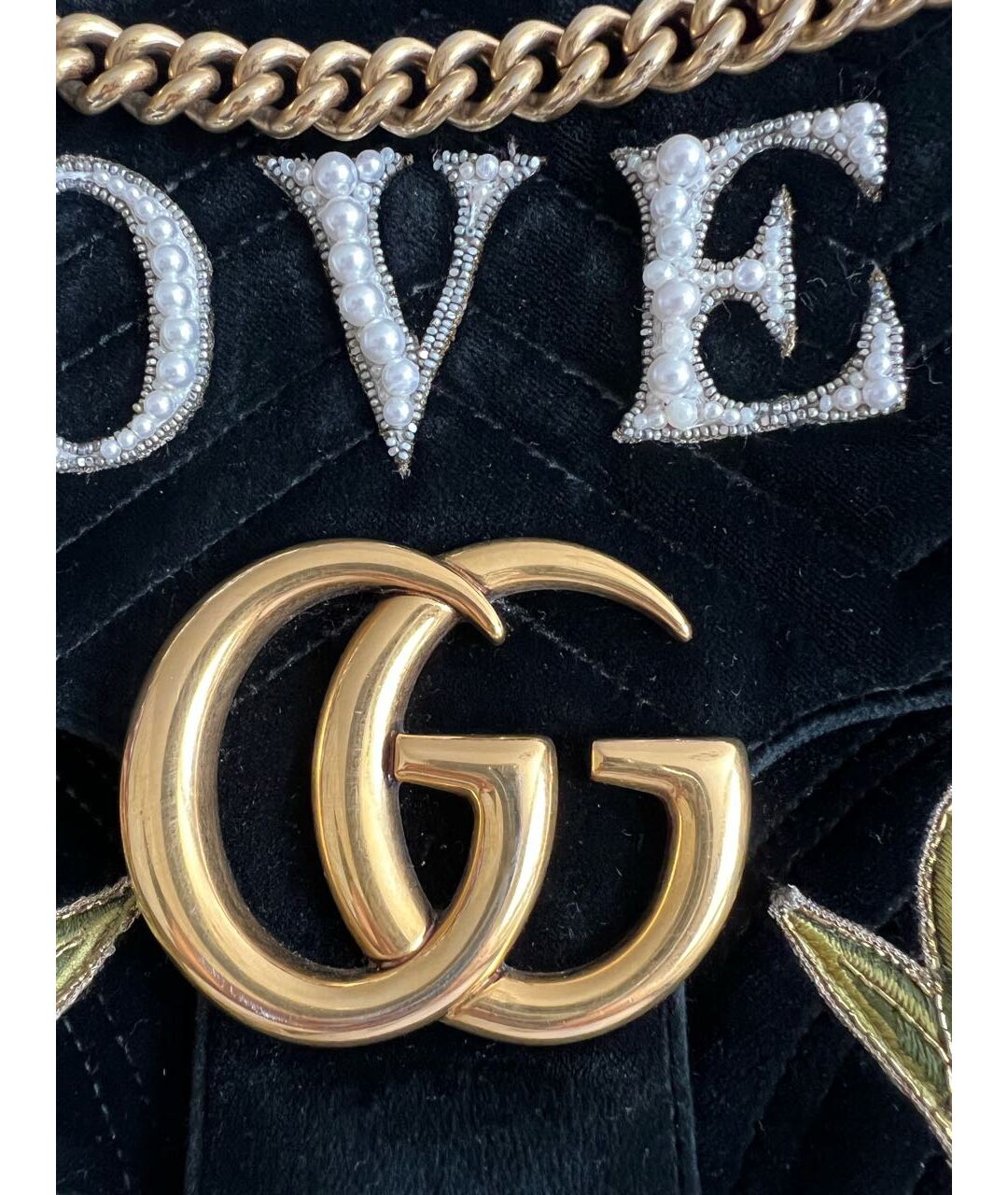 GUCCI Черная бархатная сумка тоут, фото 6