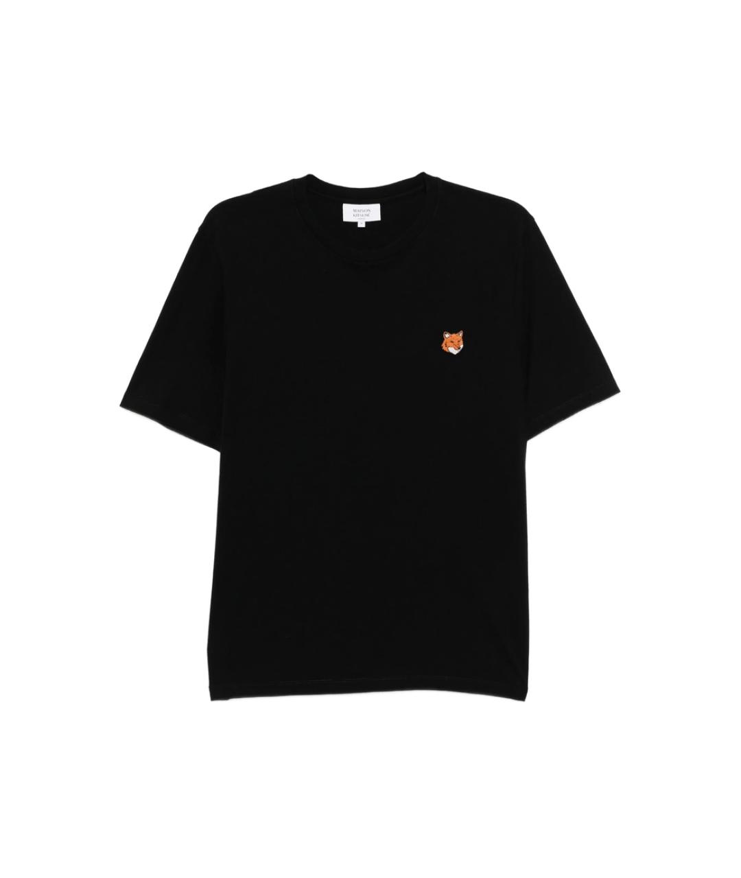 MAISON KITSUNE Черная хлопковая футболка, фото 1
