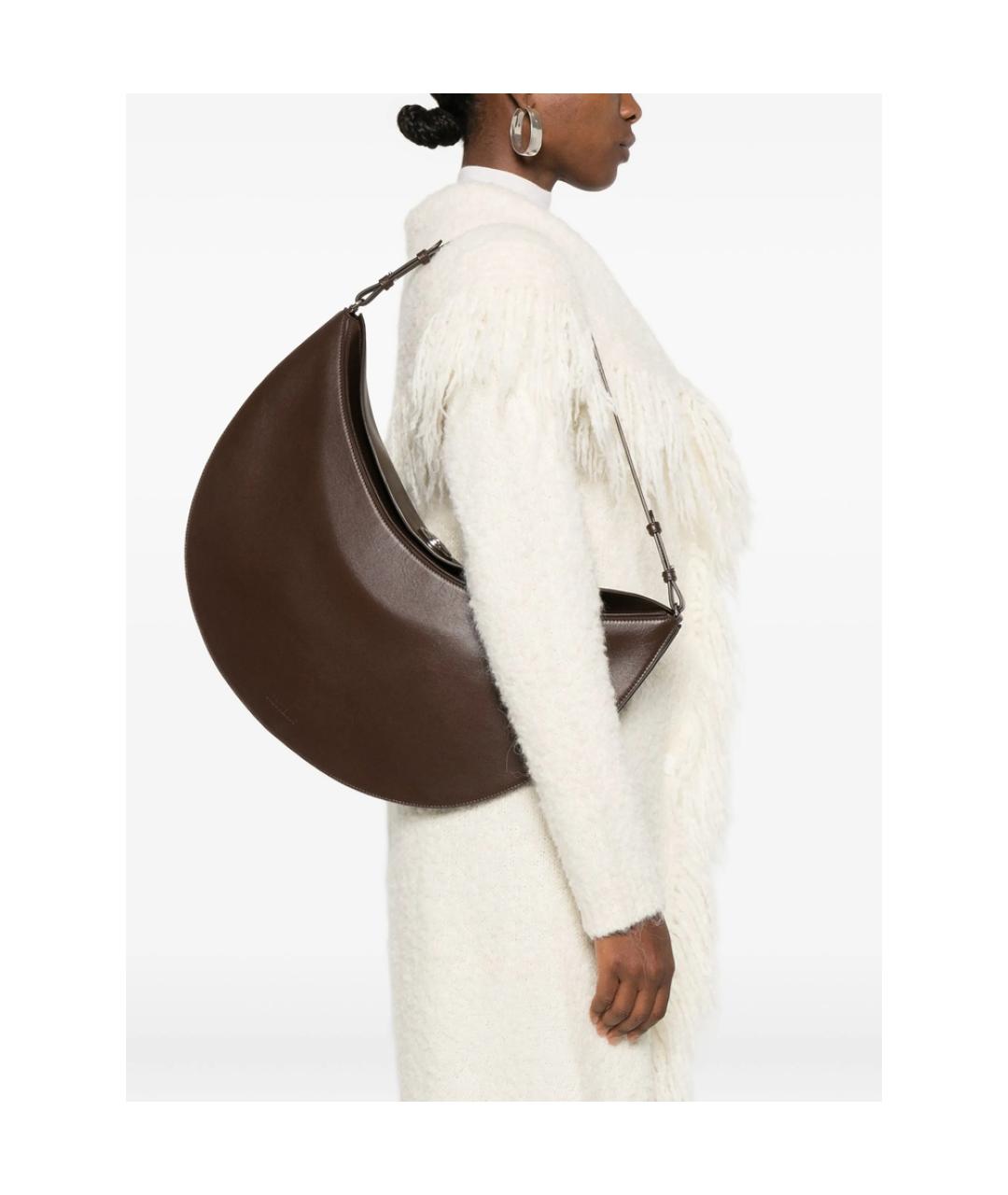JACQUEMUS Коричневая кожаная сумка через плечо, фото 2