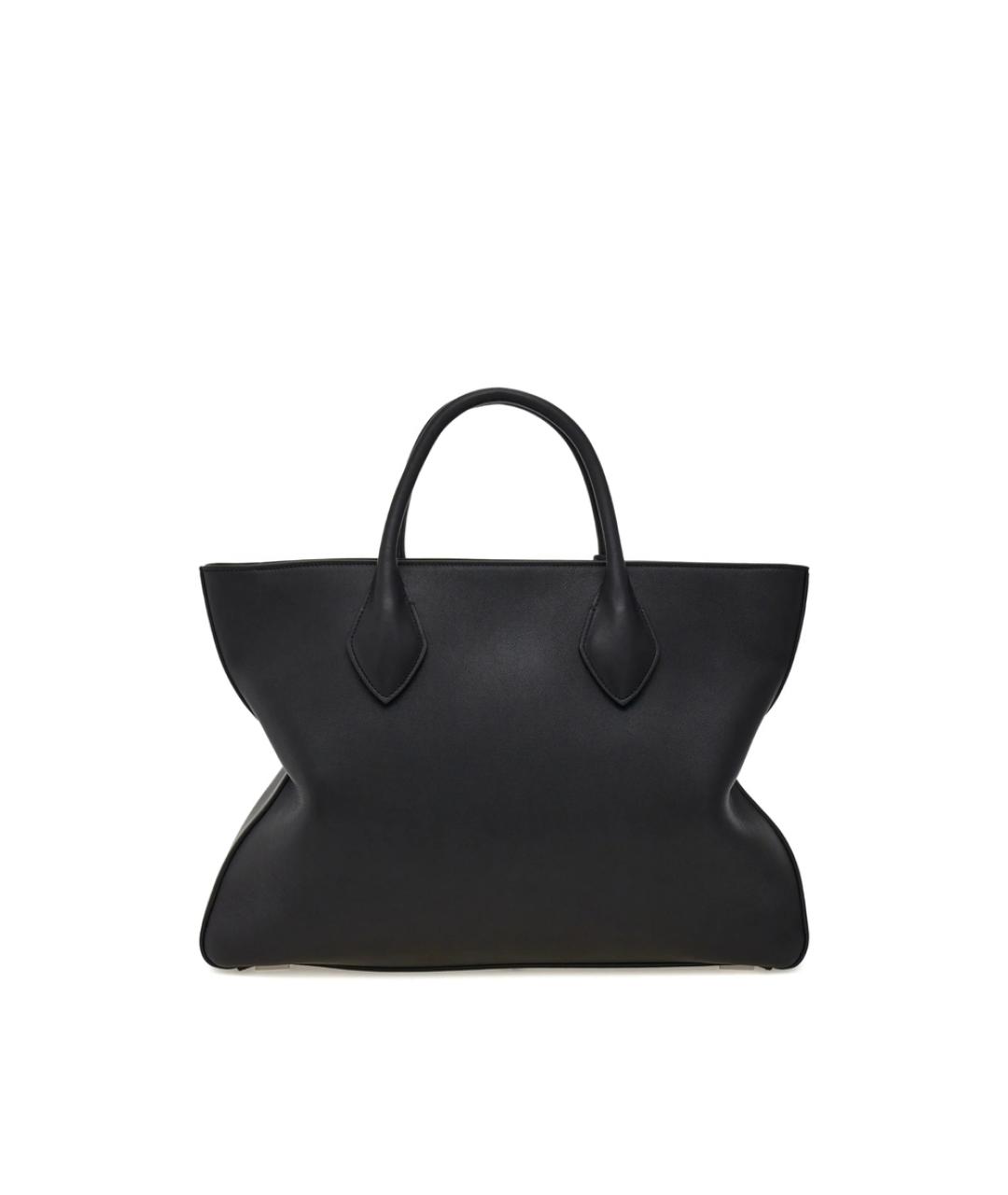 FERRAGAMO Черная кожаная сумка тоут, фото 3