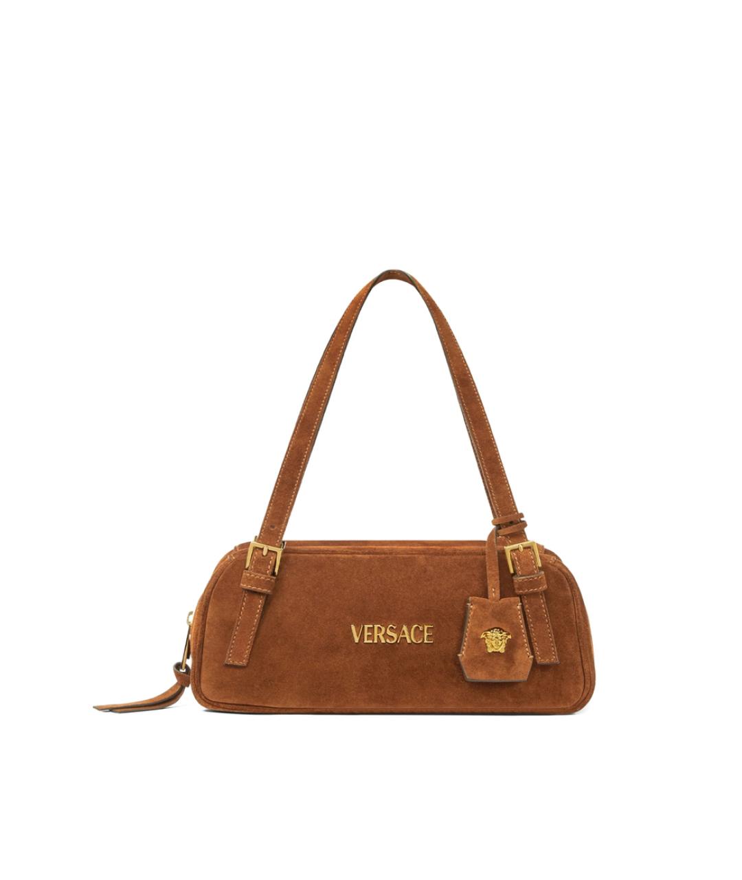 VERSACE Коричневая замшевая сумка через плечо, фото 1