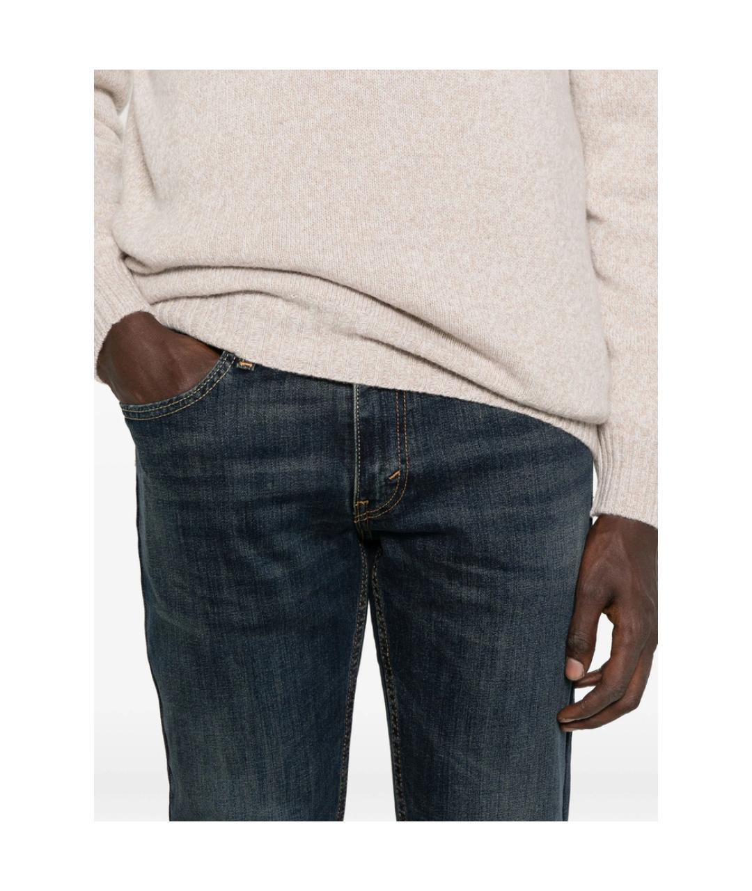 LEVI'S Синие хлопковые прямые джинсы, фото 4