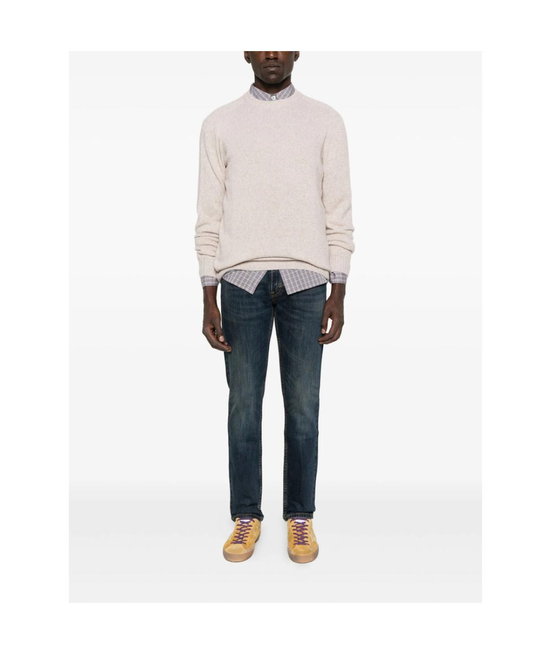 LEVI'S Синие хлопковые прямые джинсы, фото 2