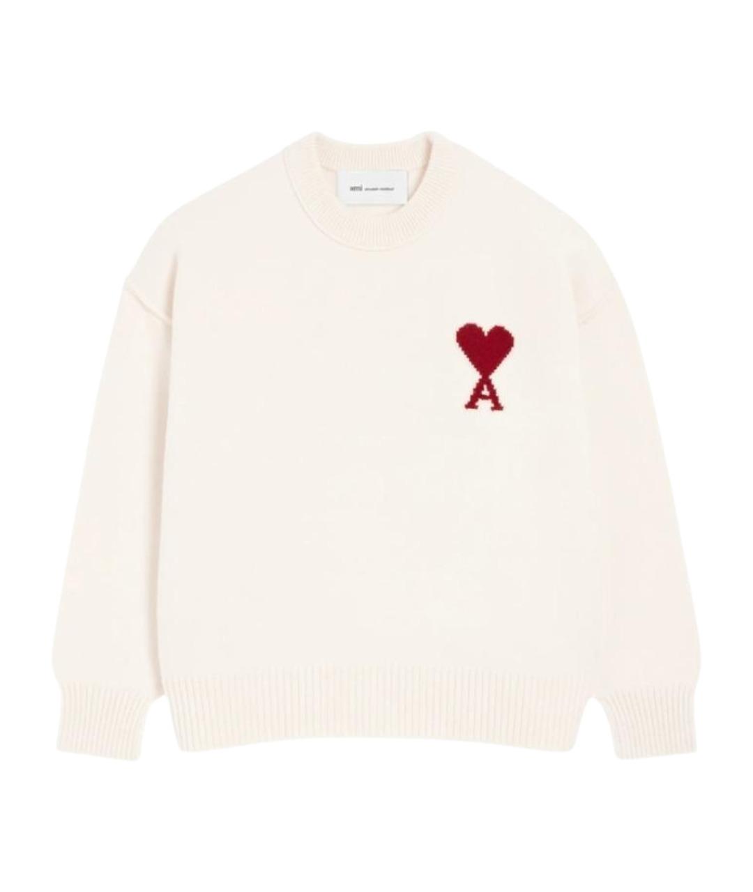 Ami Paris Бежевый шерстяной джемпер / свитер, фото 1