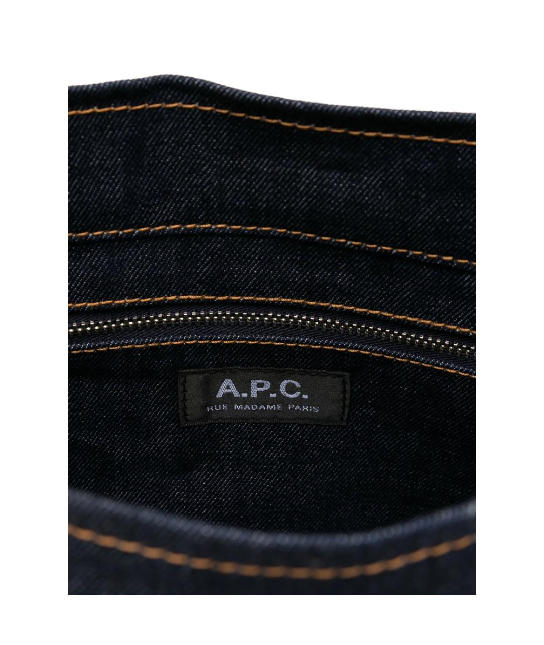 A.P.C. Синяя тканевая сумка тоут, фото 2