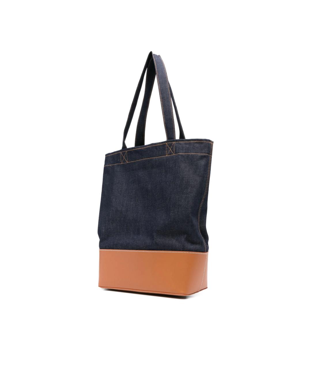 A.P.C. Синяя тканевая сумка тоут, фото 5