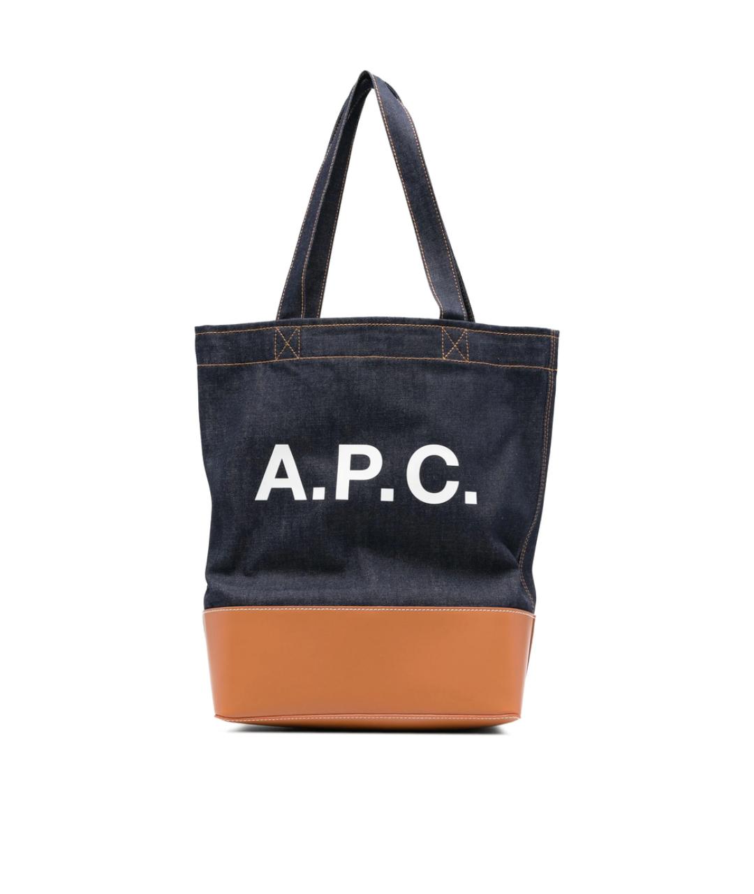 A.P.C. Синяя тканевая сумка тоут, фото 1