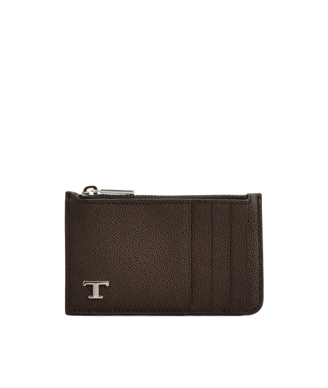 TOD'S Коричневый кожаный кардхолдер, фото 1