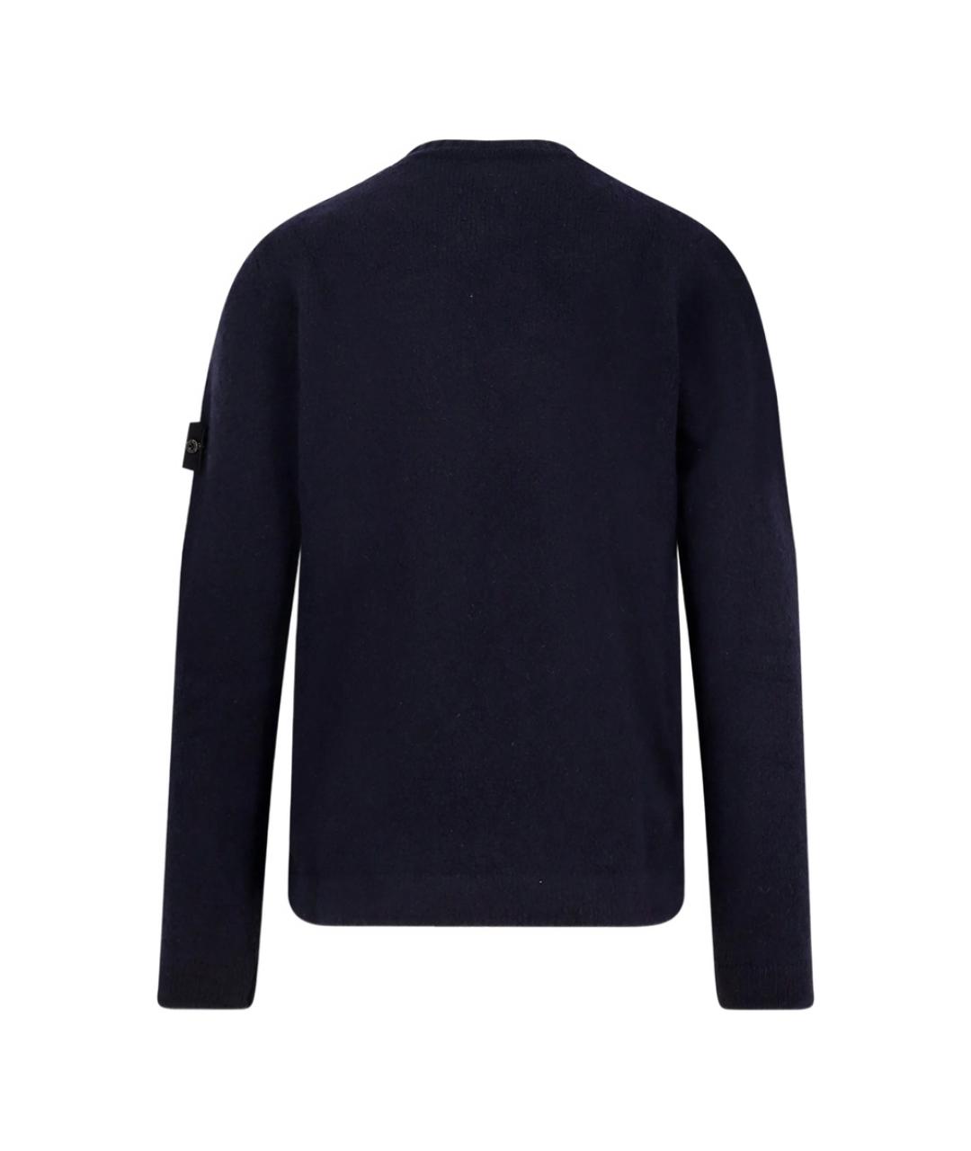 STONE ISLAND Темно-синий шерстяной джемпер / свитер, фото 2