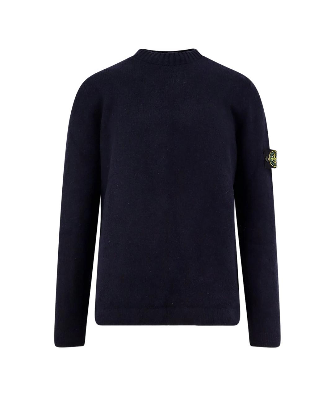 STONE ISLAND Темно-синий шерстяной джемпер / свитер, фото 1
