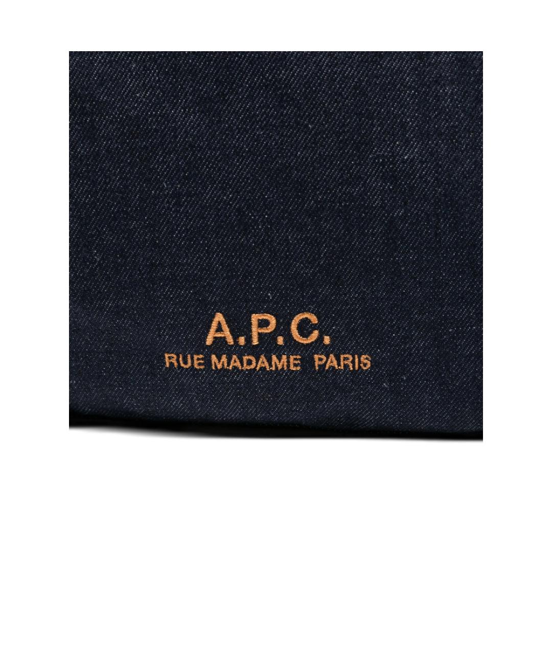 A.P.C. Синяя хлопковая сумка через плечо, фото 5