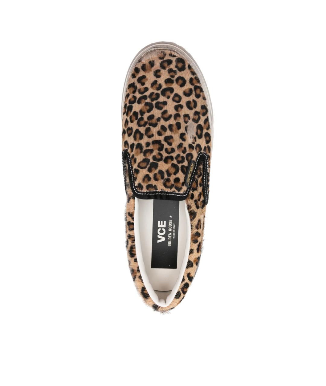 GOLDEN GOOSE DELUXE BRAND Коричневые кожаные слипоны, фото 3