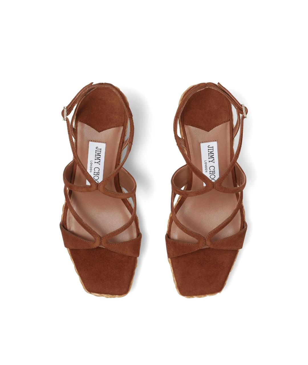 JIMMY CHOO Коричневые кожаные босоножки, фото 3