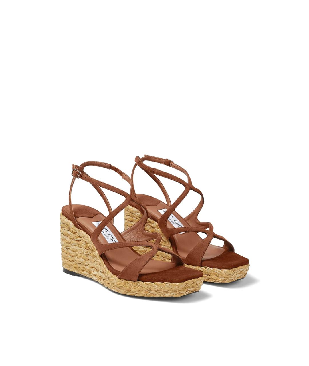 JIMMY CHOO Коричневые кожаные босоножки, фото 2