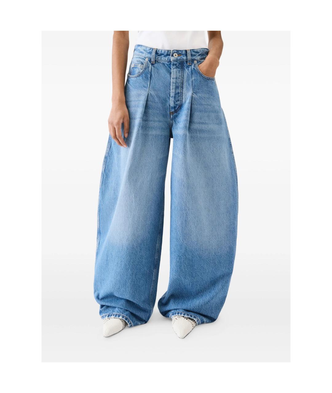 JACQUEMUS Голубые хлопковые прямые джинсы, фото 2