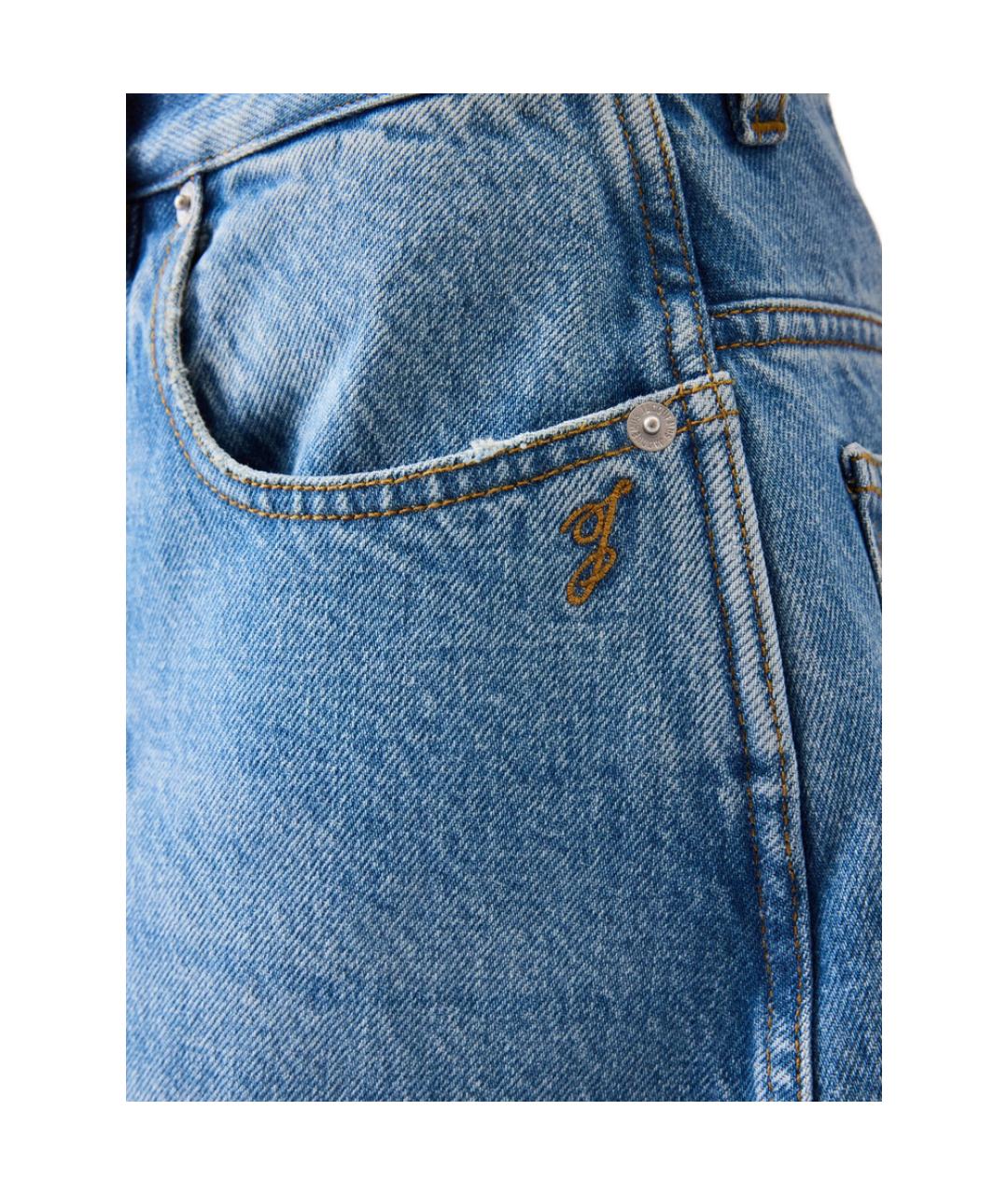 JACQUEMUS Голубые хлопковые прямые джинсы, фото 3