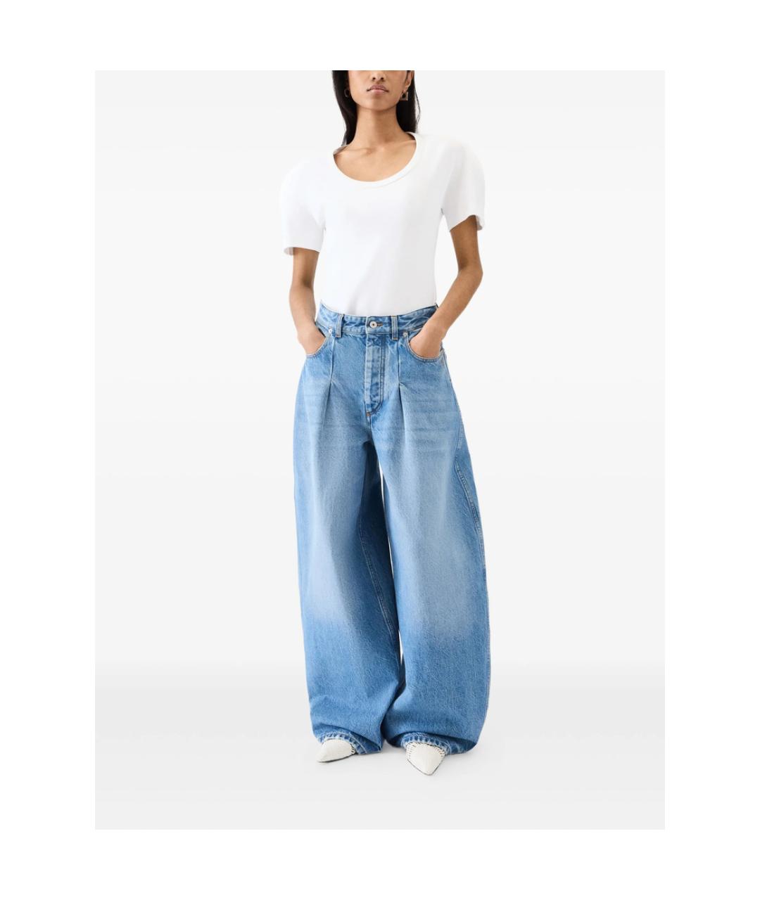 JACQUEMUS Голубые хлопковые прямые джинсы, фото 4