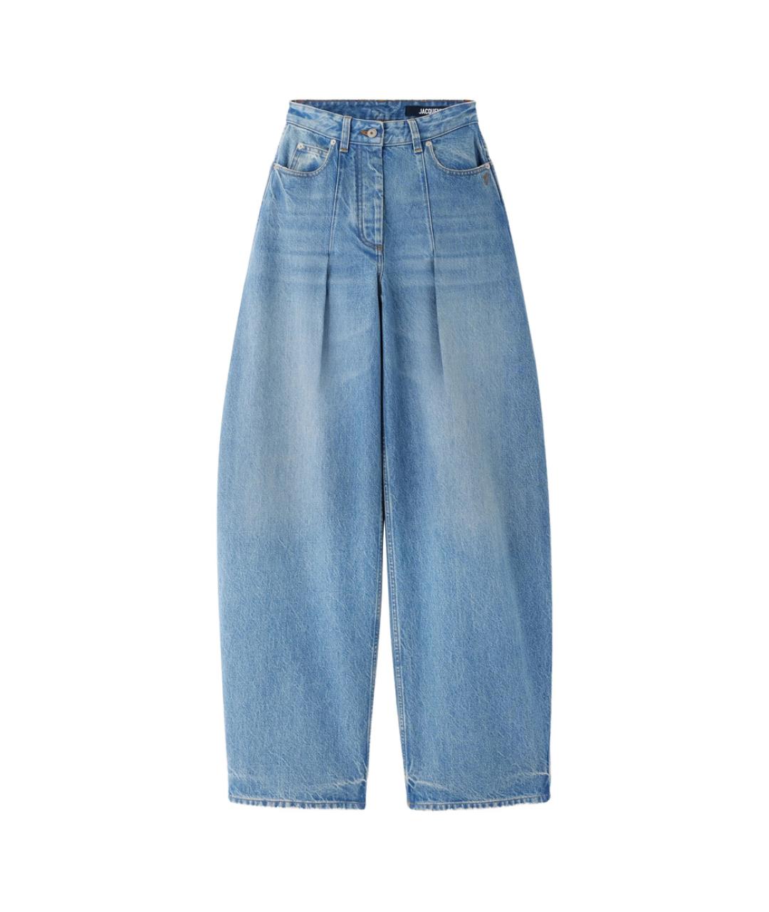 JACQUEMUS Голубые хлопковые прямые джинсы, фото 1