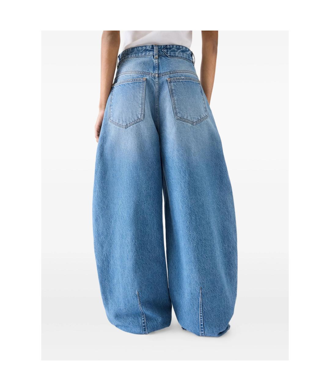 JACQUEMUS Голубые хлопковые прямые джинсы, фото 5