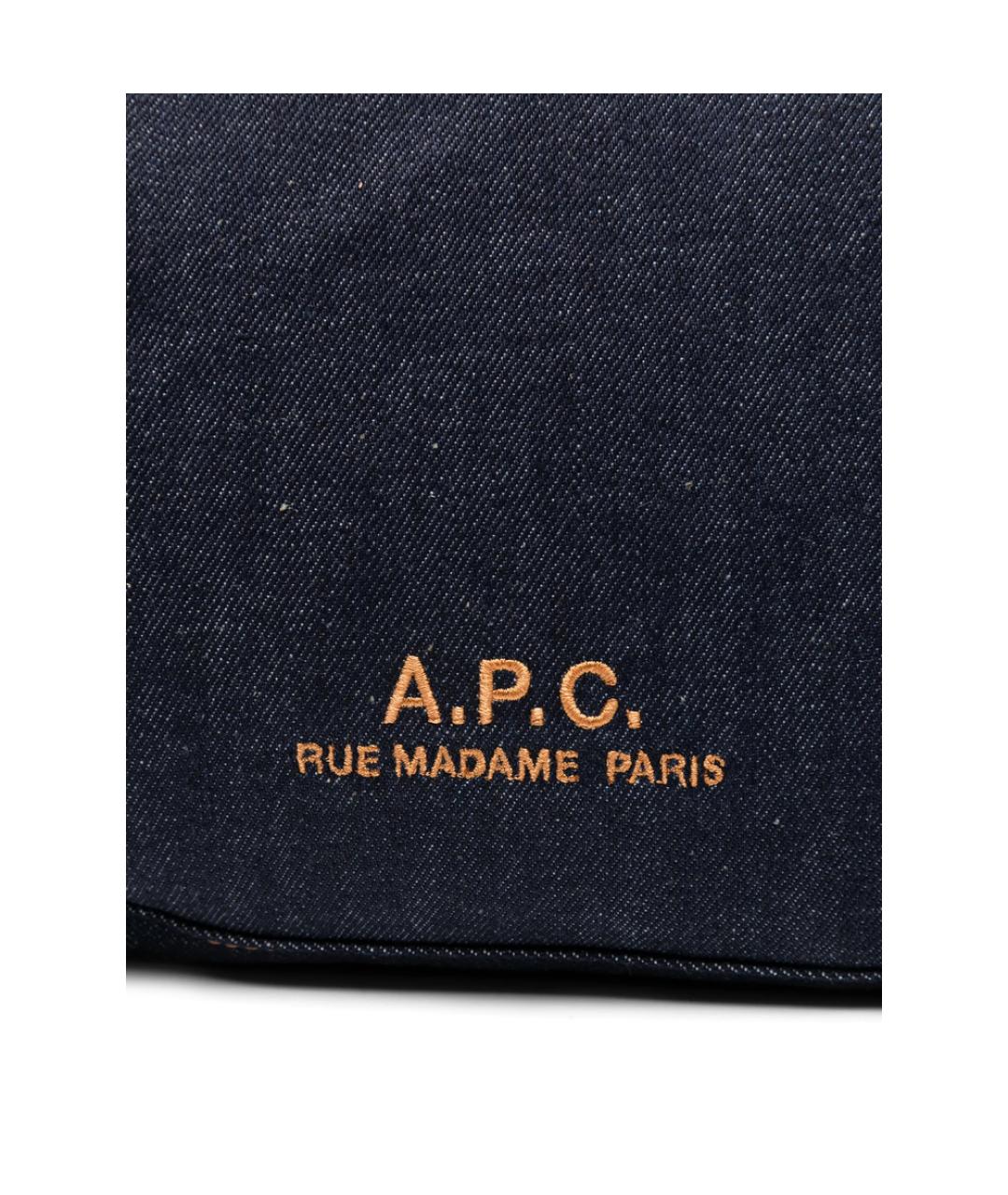 A.P.C. Синяя хлопковая сумка через плечо, фото 5