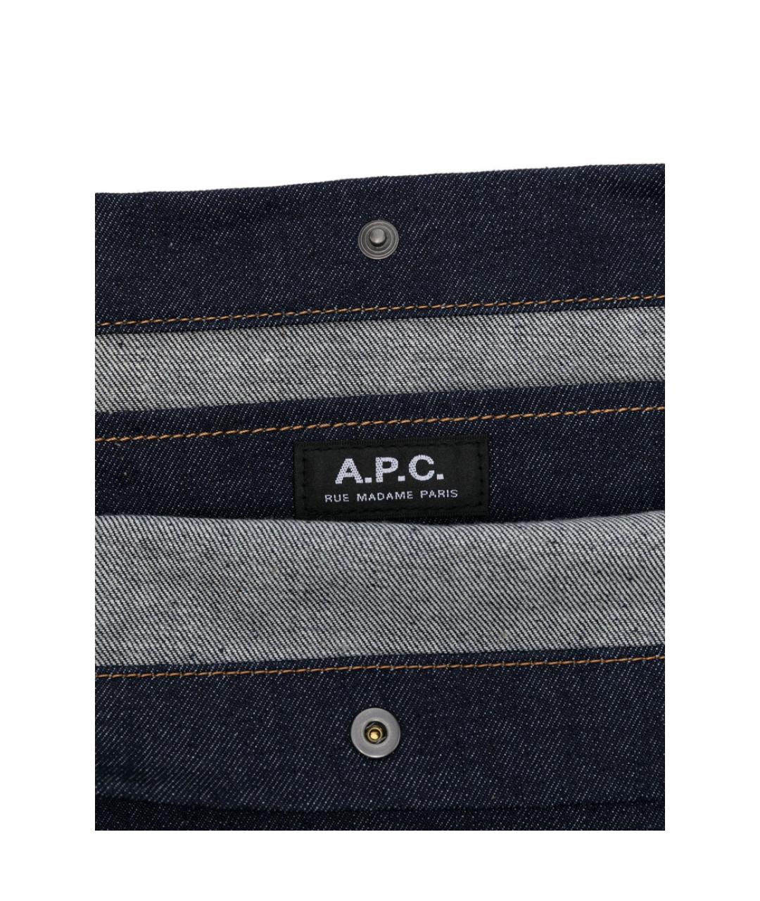 A.P.C. Синяя хлопковая сумка через плечо, фото 3